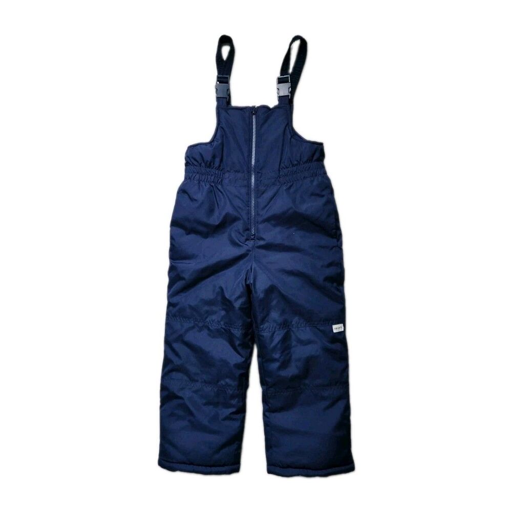 Carters Kids Snow Bib Pants Size 5 Navy Blue Insulated Winter Ski Overalls EUC